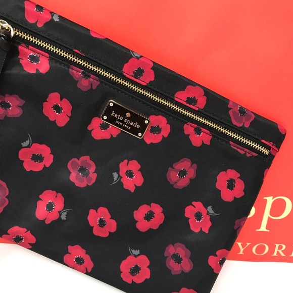 Kate spade large drewe Wilson Road Poppy pouch Nwt - Picture 4 of 8